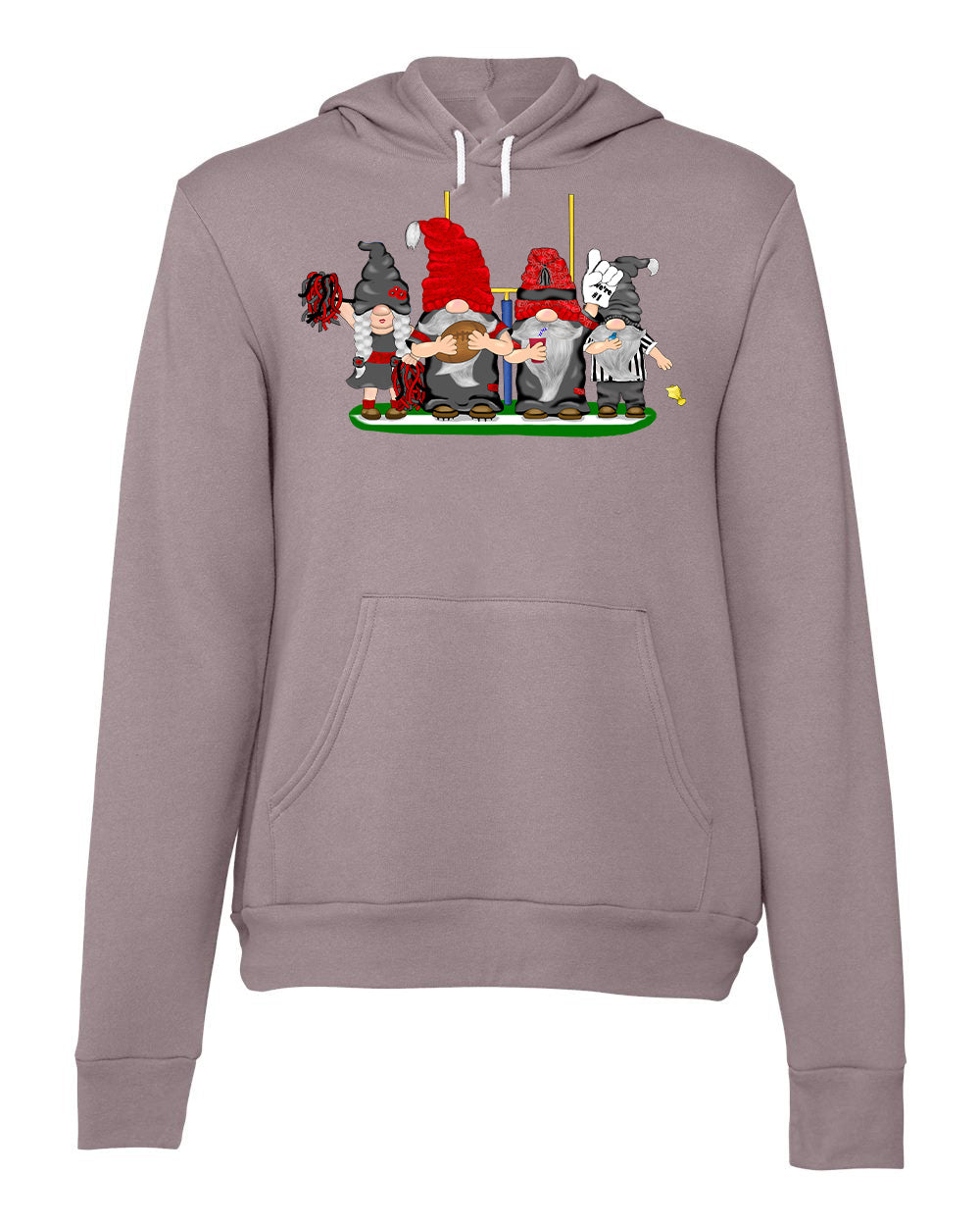 Black & Red Football Gnomes (similar to Tampa Bay) on Unisex Hoodie