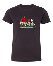 Load image into Gallery viewer, Black &amp; Red Football Gnomes  (similar to Tampa Bay) on Kids T-shirt
