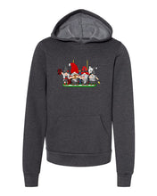 Load image into Gallery viewer, Black &amp; Red Football Gnomes  (similar to Tampa Bay) on Kids Hoodie
