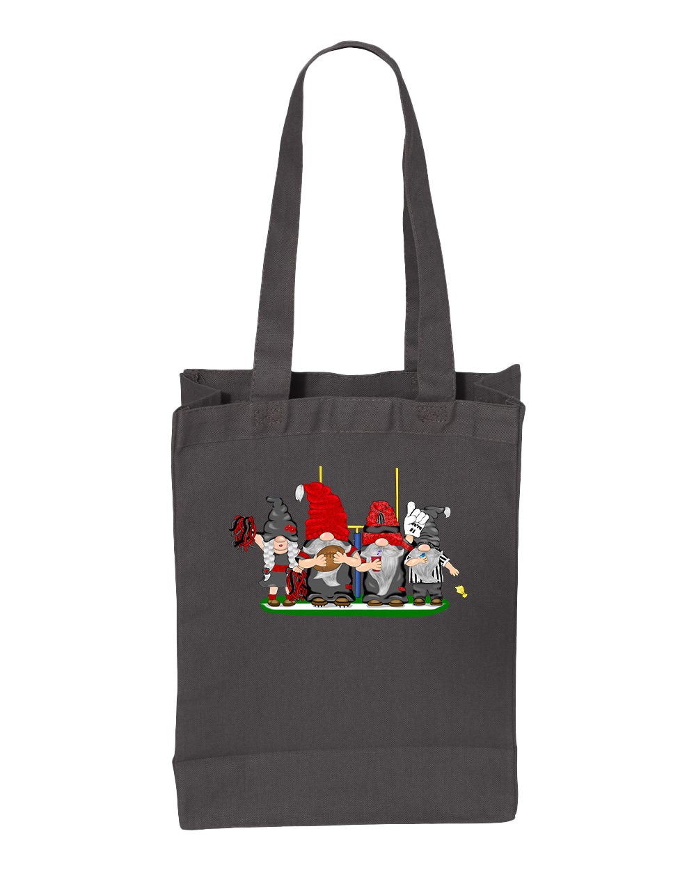 Black & Red Football Gnomes  (similar to Tampa Bay) on Gusset Tote