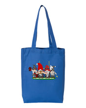 Load image into Gallery viewer, Black &amp; Red Football Gnomes  (similar to Tampa Bay) on Gusset Tote

