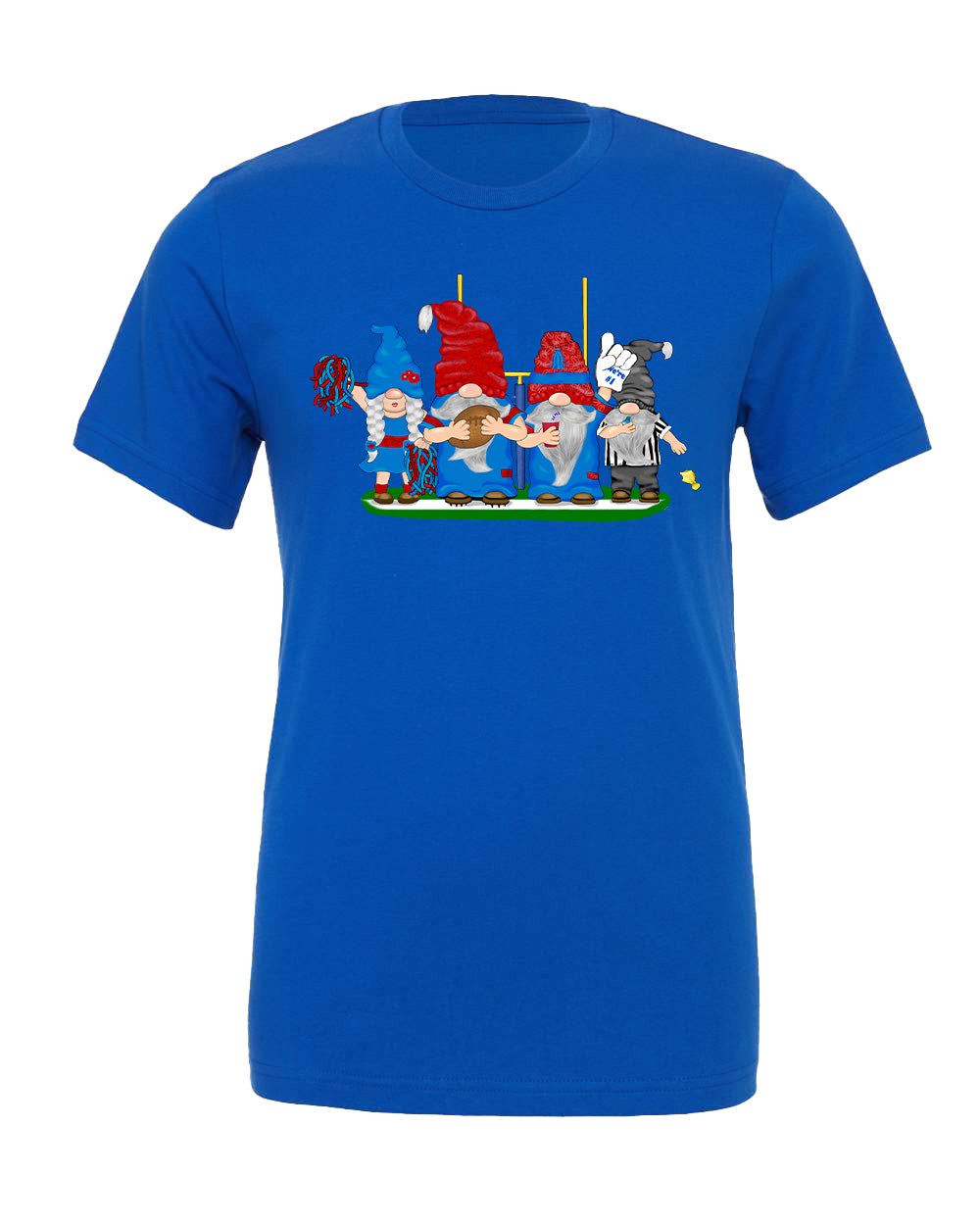 Red & Blue Football Gnomes on Men's T-shirt (similar to NY)