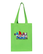 Load image into Gallery viewer, Red &amp; Blue Football Gnomes  (similar to NY) on Gusset Tote
