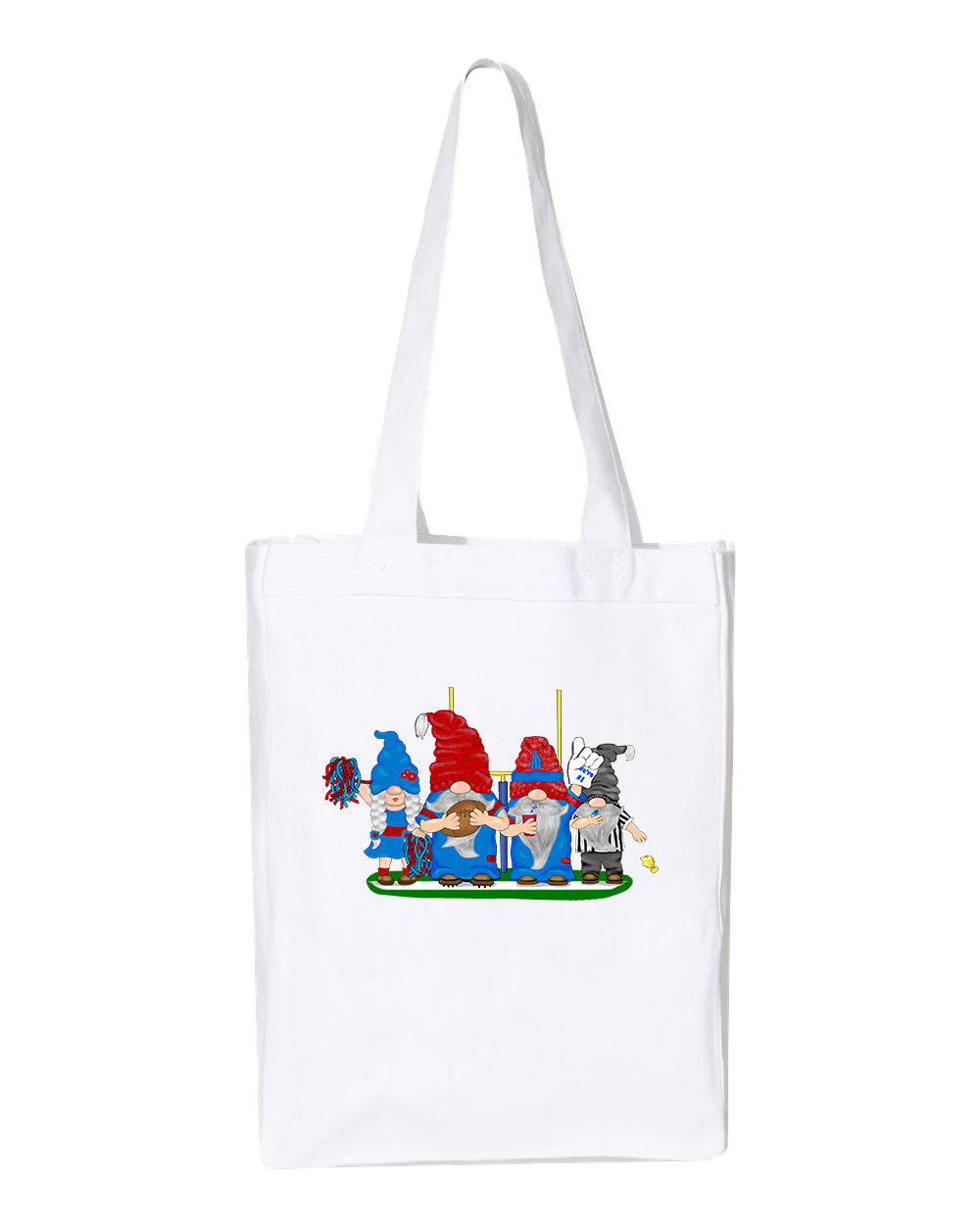 Red & Blue Football Gnomes  (similar to NY) on Gusset Tote