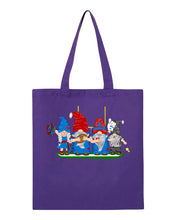 Load image into Gallery viewer, Red &amp; Blue Football Gnomes  (similar to Buffalo) on Tote
