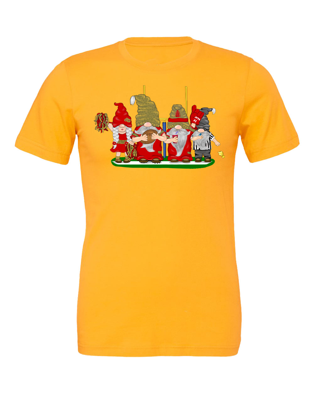 Red & Gold Football Gnomes on Men's T-shirt (similar to San Fransisco)