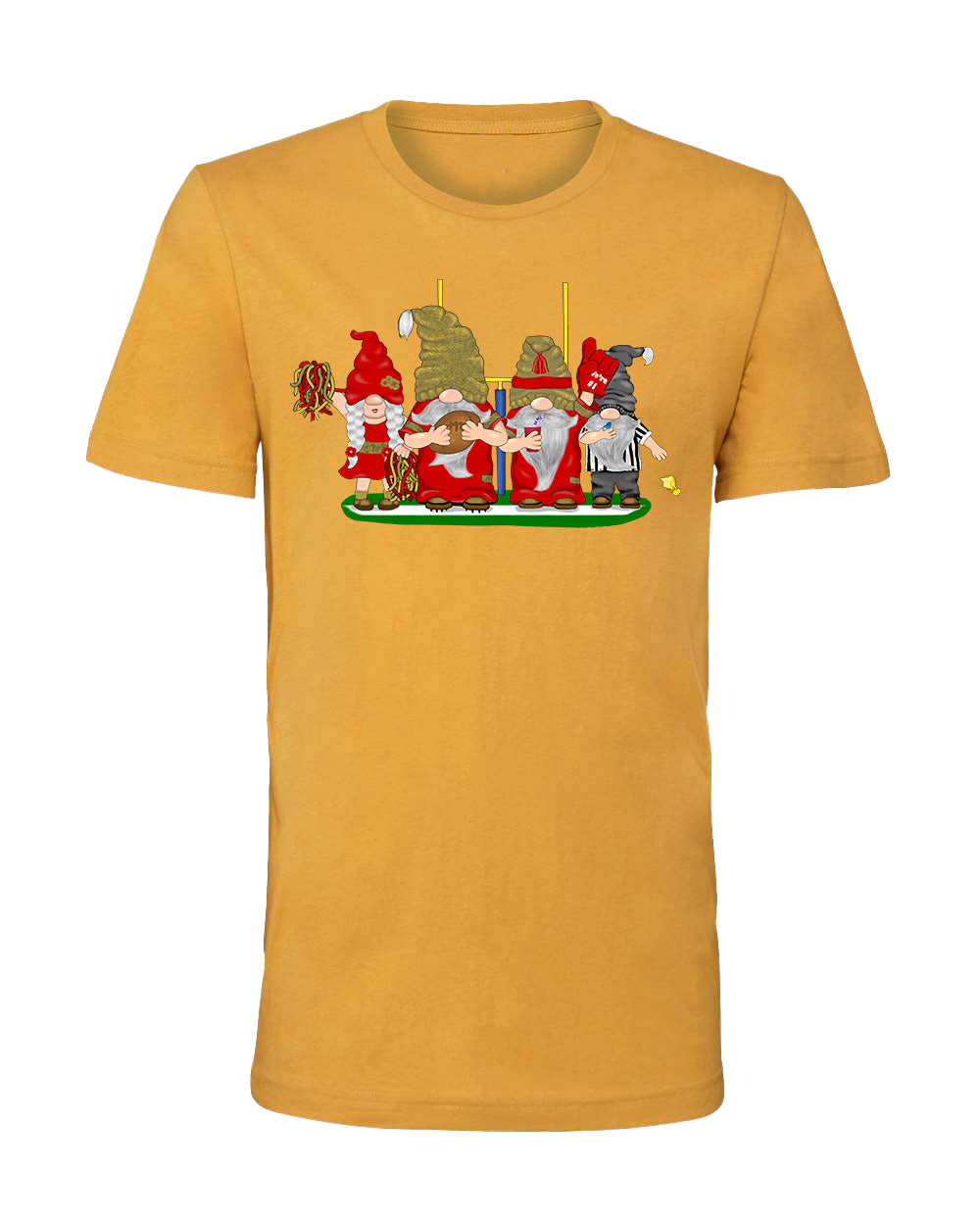 Red & Gold Football Gnomes on Men's T-shirt (similar to San Fransisco)