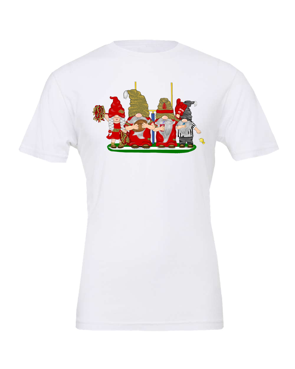 Red & Gold Football Gnomes on Men's T-shirt (similar to San Fransisco)