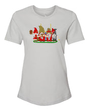 Load image into Gallery viewer, Red &amp; Gold Football Gnomes on Women&#39;s T-shirt (similar to San Fransisco)
