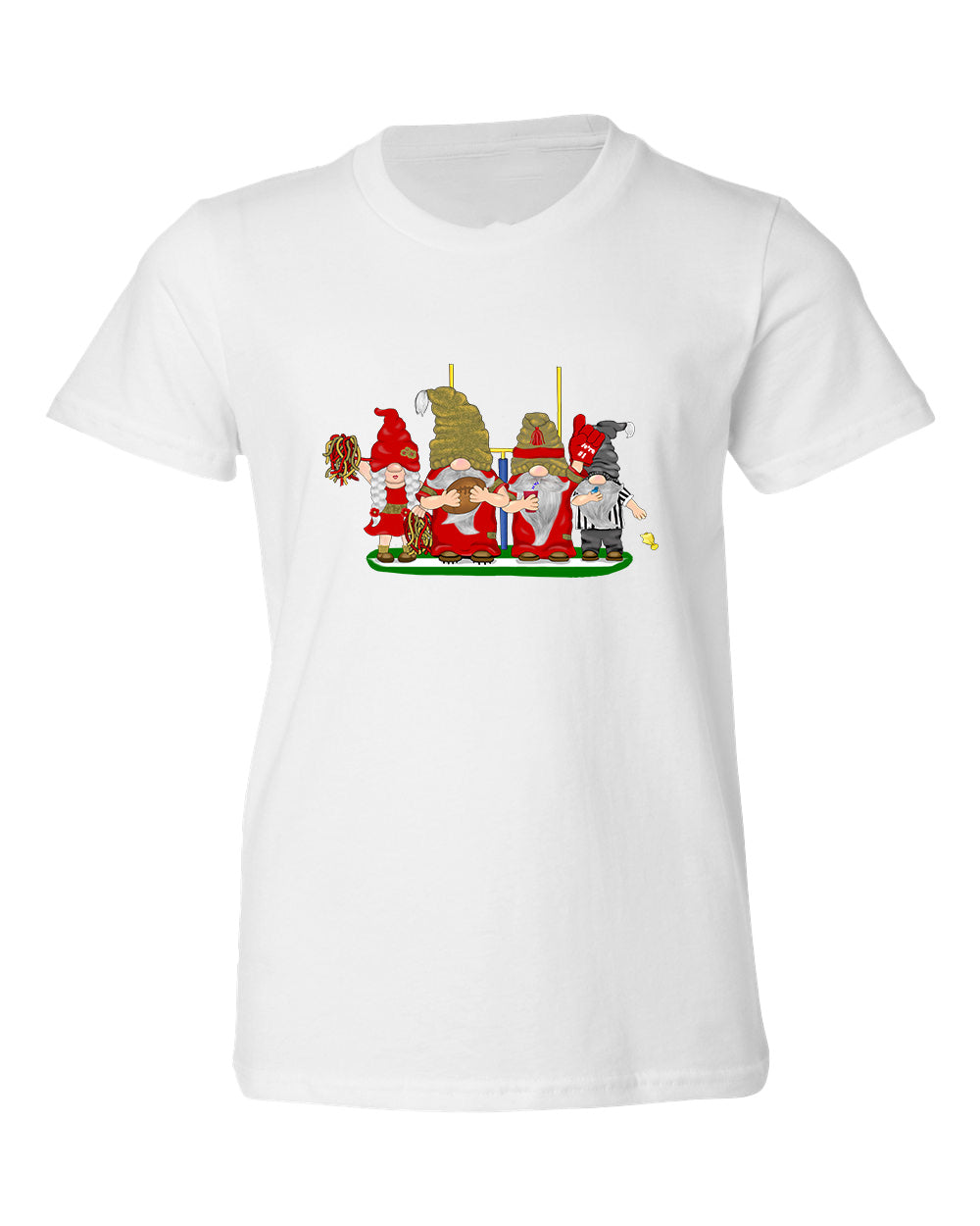 Red & Gold Football Gnomes  (similar to San Fransisco) on Kids T-shirt