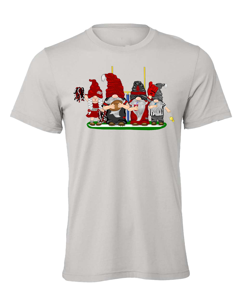 Red & Silver Football Gnomes on Men's T-shirt (similar to Atlanta)