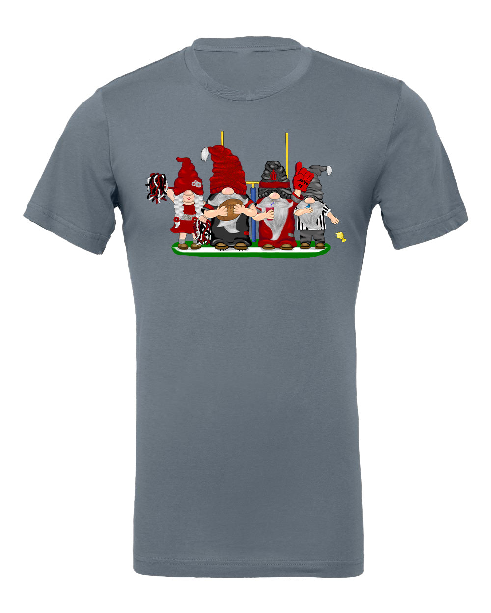 Red & Silver Football Gnomes on Men's T-shirt (similar to Atlanta)