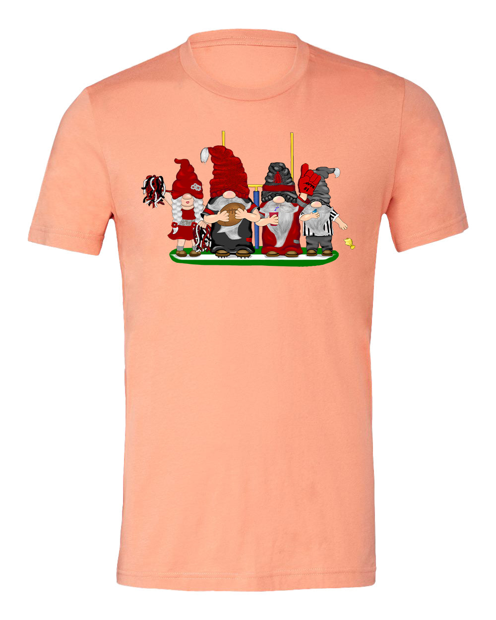 Red & Silver Football Gnomes on Men's T-shirt (similar to Atlanta)