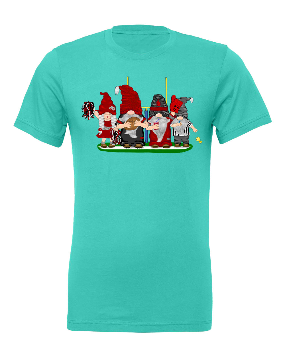 Red & Silver Football Gnomes on Men's T-shirt (similar to Atlanta)