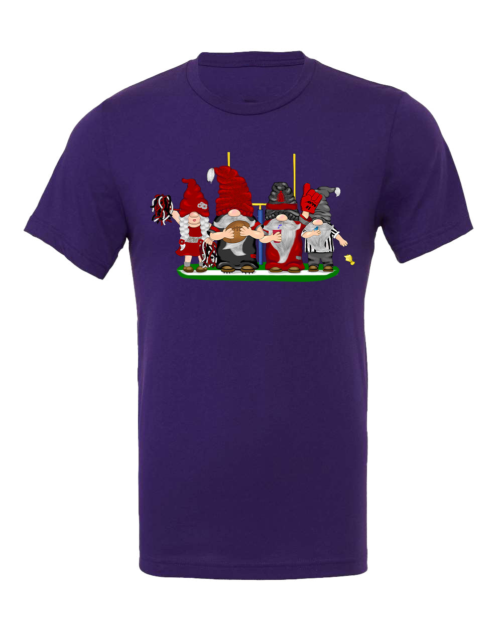 Red & Silver Football Gnomes on Men's T-shirt (similar to Atlanta)