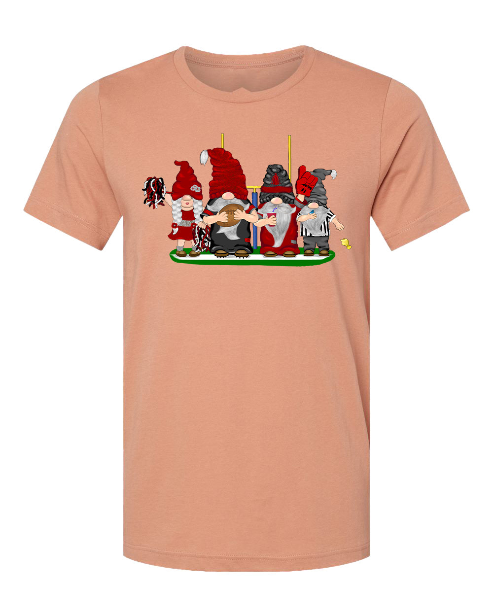 Red & Silver Football Gnomes on Men's T-shirt (similar to Atlanta)