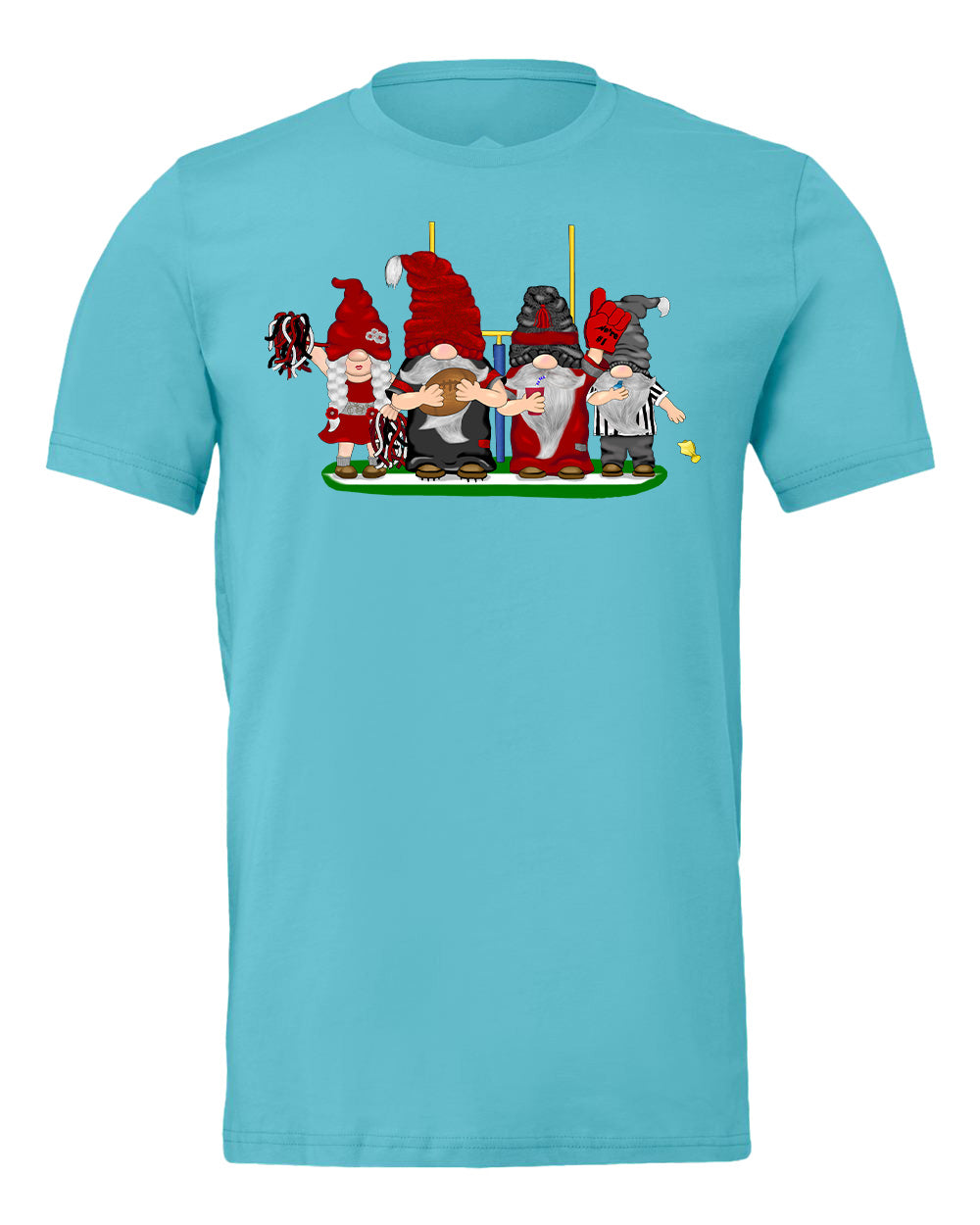 Red & Silver Football Gnomes on Men's T-shirt (similar to Atlanta)