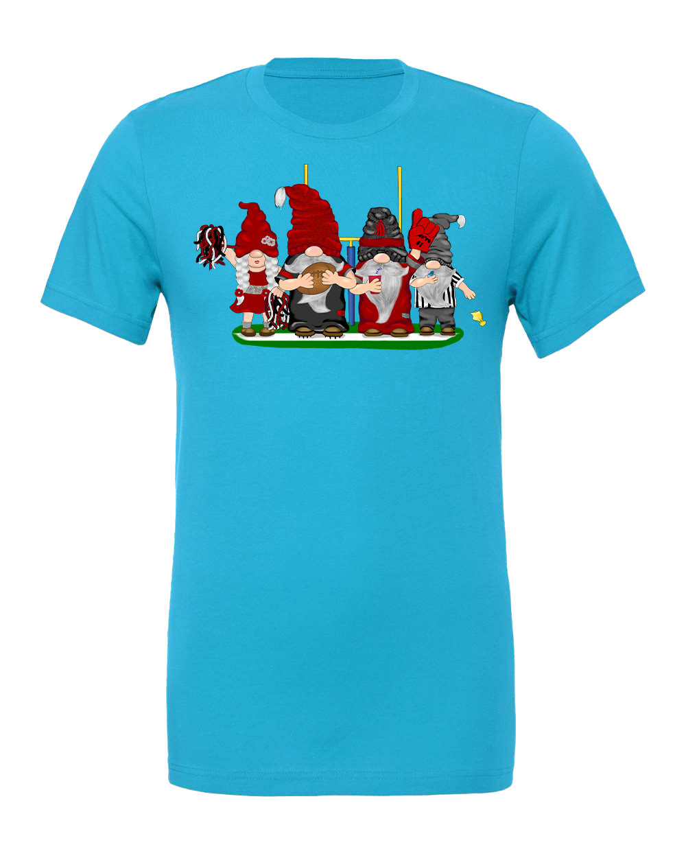 Red & Silver Football Gnomes on Men's T-shirt (similar to Atlanta)