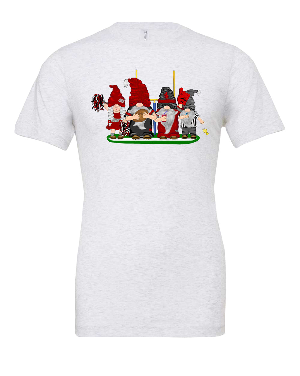 Red & Silver Football Gnomes on Men's T-shirt (similar to Atlanta)