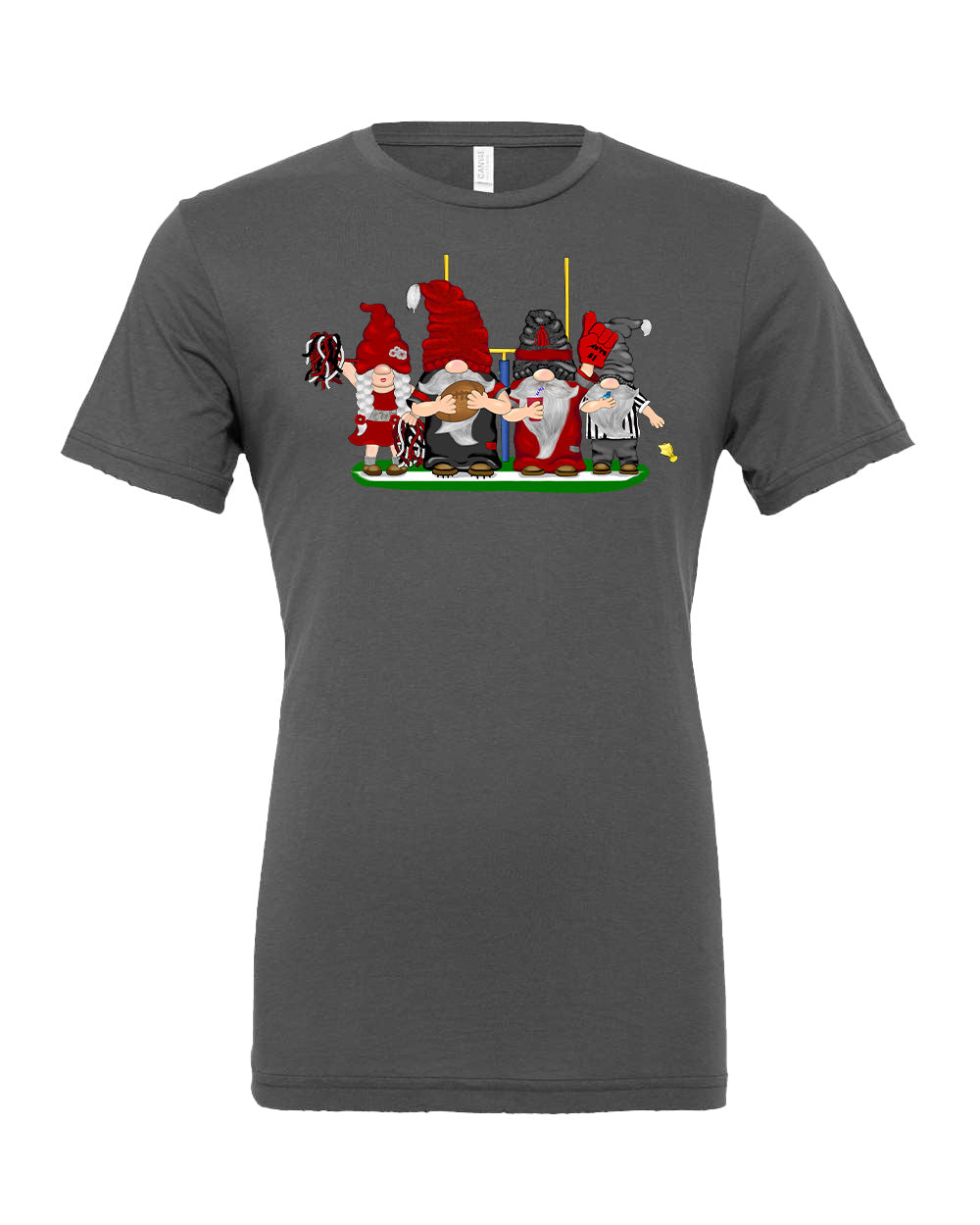 Red & Silver Football Gnomes on Men's T-shirt (similar to Atlanta)