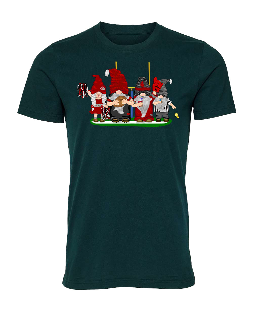 Red & Silver Football Gnomes on Men's T-shirt (similar to Atlanta)