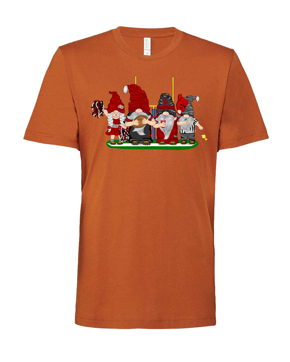 Red & Silver Football Gnomes on Men's T-shirt (similar to Atlanta)