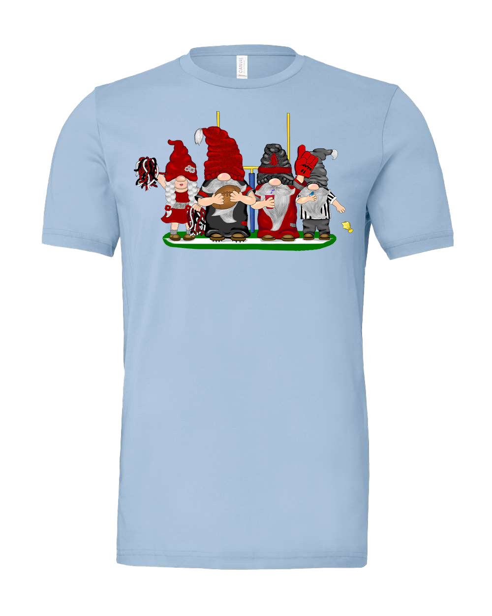 Red & Silver Football Gnomes on Men's T-shirt (similar to Atlanta)