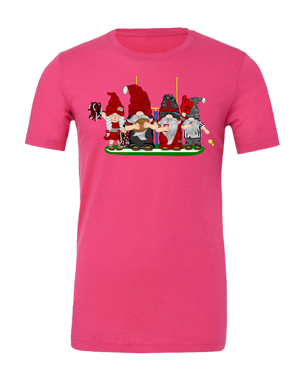 Red & Silver Football Gnomes on Men's T-shirt (similar to Atlanta)