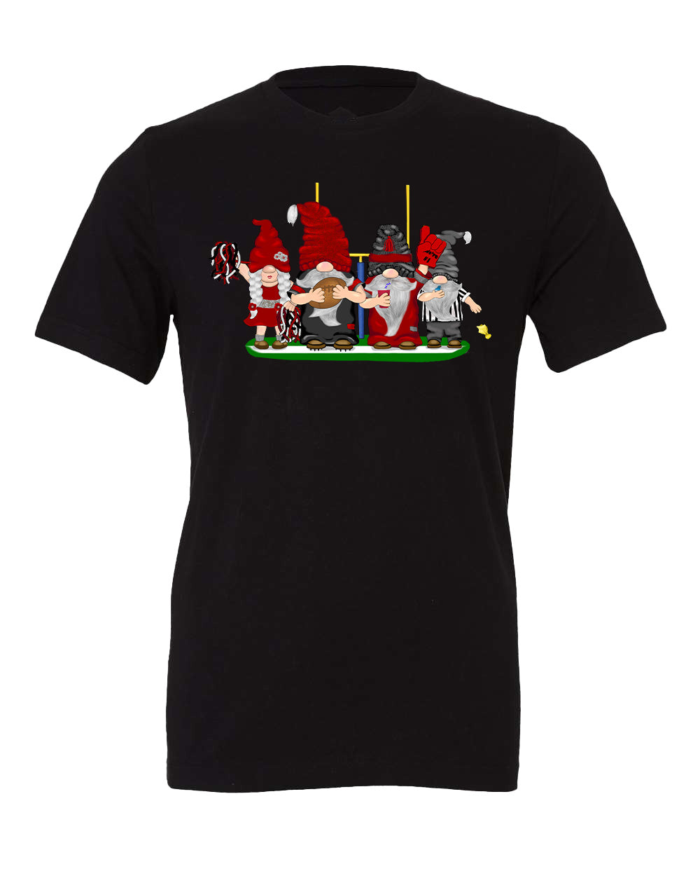 Red & Silver Football Gnomes on Men's T-shirt (similar to Atlanta)