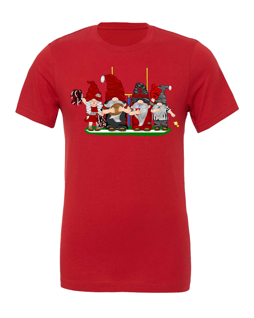 Red & Silver Football Gnomes on Men's T-shirt (similar to Atlanta)