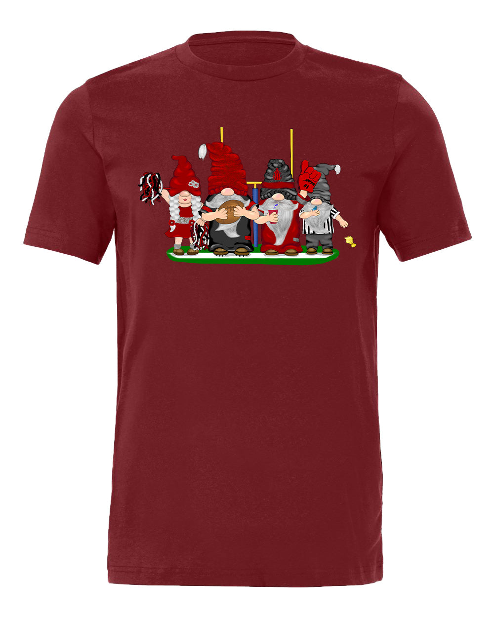 Red & Silver Football Gnomes on Men's T-shirt (similar to Atlanta)