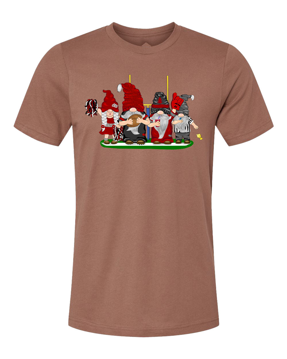 Red & Silver Football Gnomes on Men's T-shirt (similar to Atlanta)