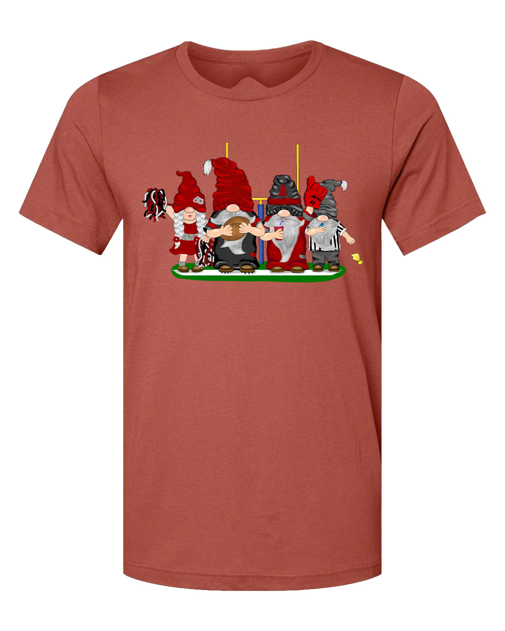 Red & Silver Football Gnomes on Men's T-shirt (similar to Atlanta)