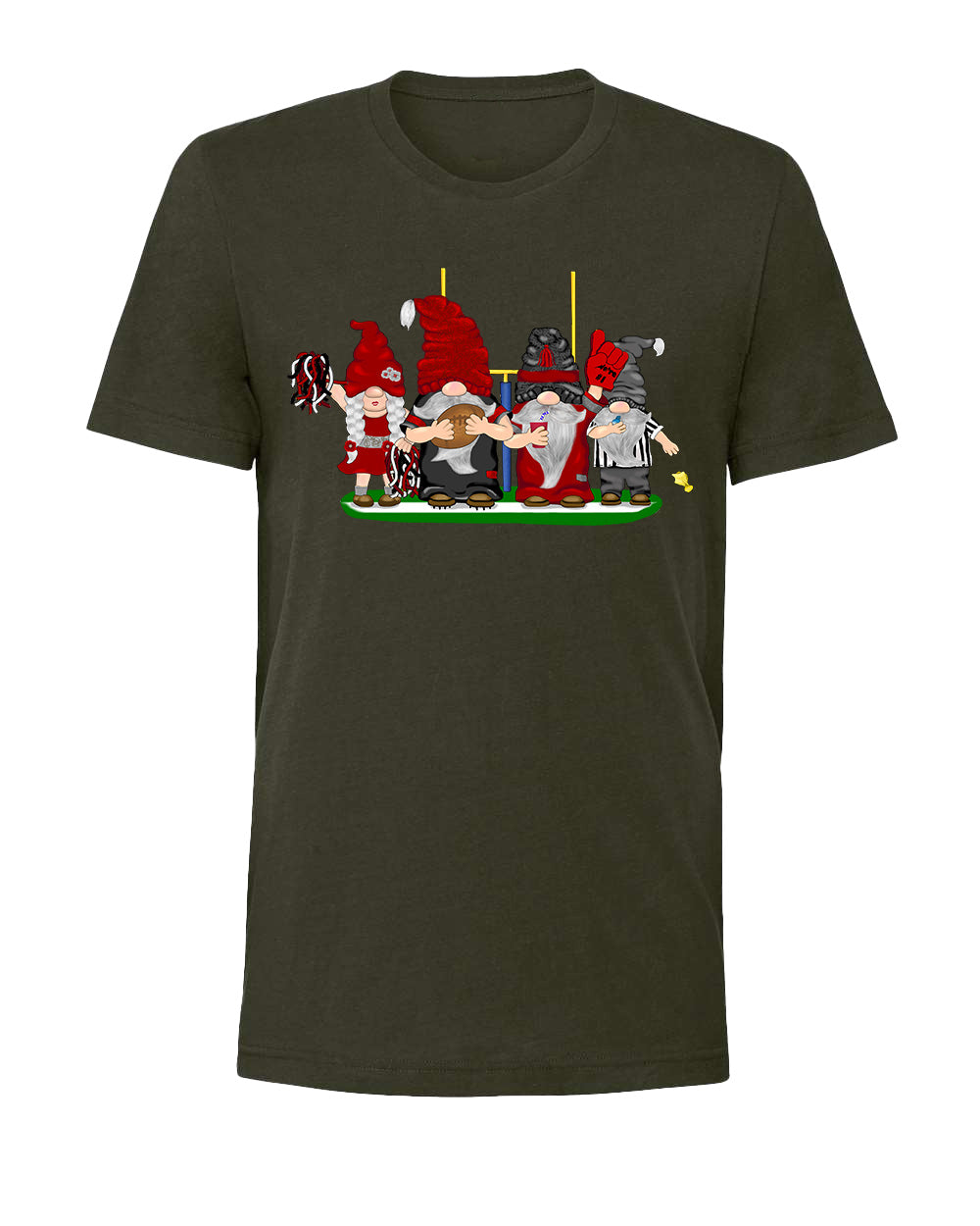 Red & Silver Football Gnomes on Men's T-shirt (similar to Atlanta)