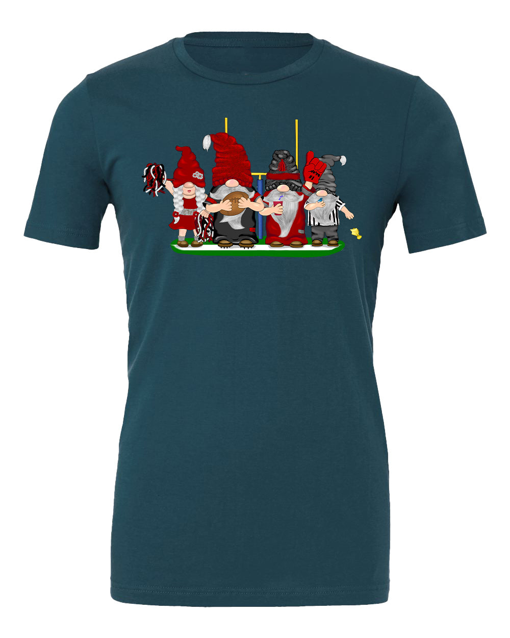 Red & Silver Football Gnomes on Men's T-shirt (similar to Atlanta)