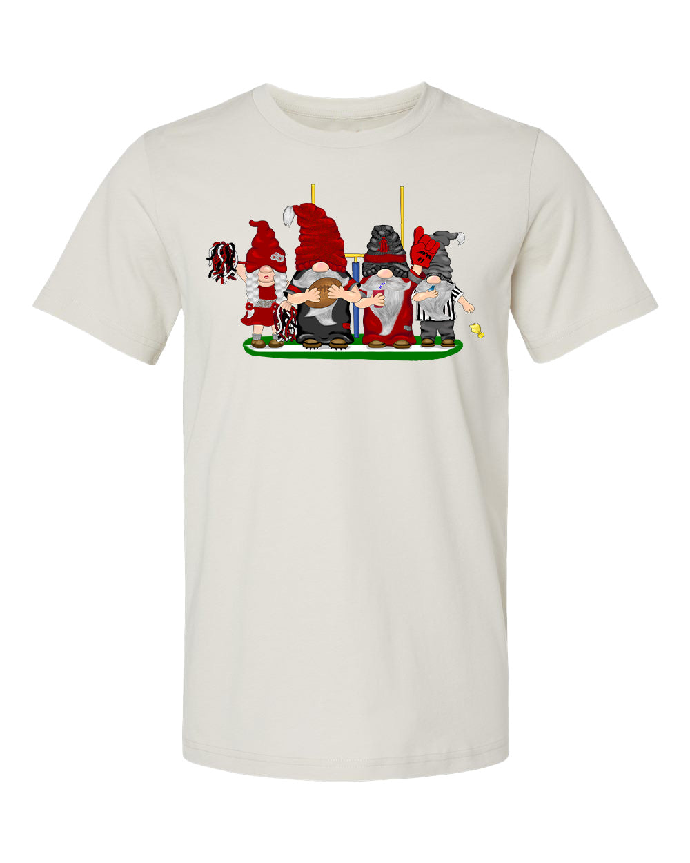 Red & Silver Football Gnomes on Men's T-shirt (similar to Atlanta)