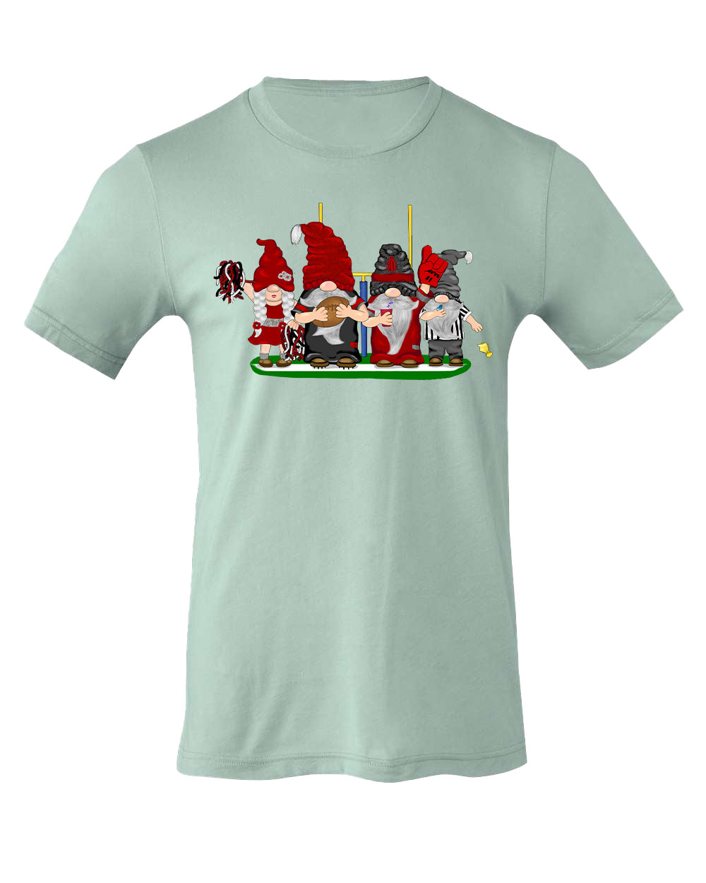 Red & Silver Football Gnomes on Men's T-shirt (similar to Atlanta)