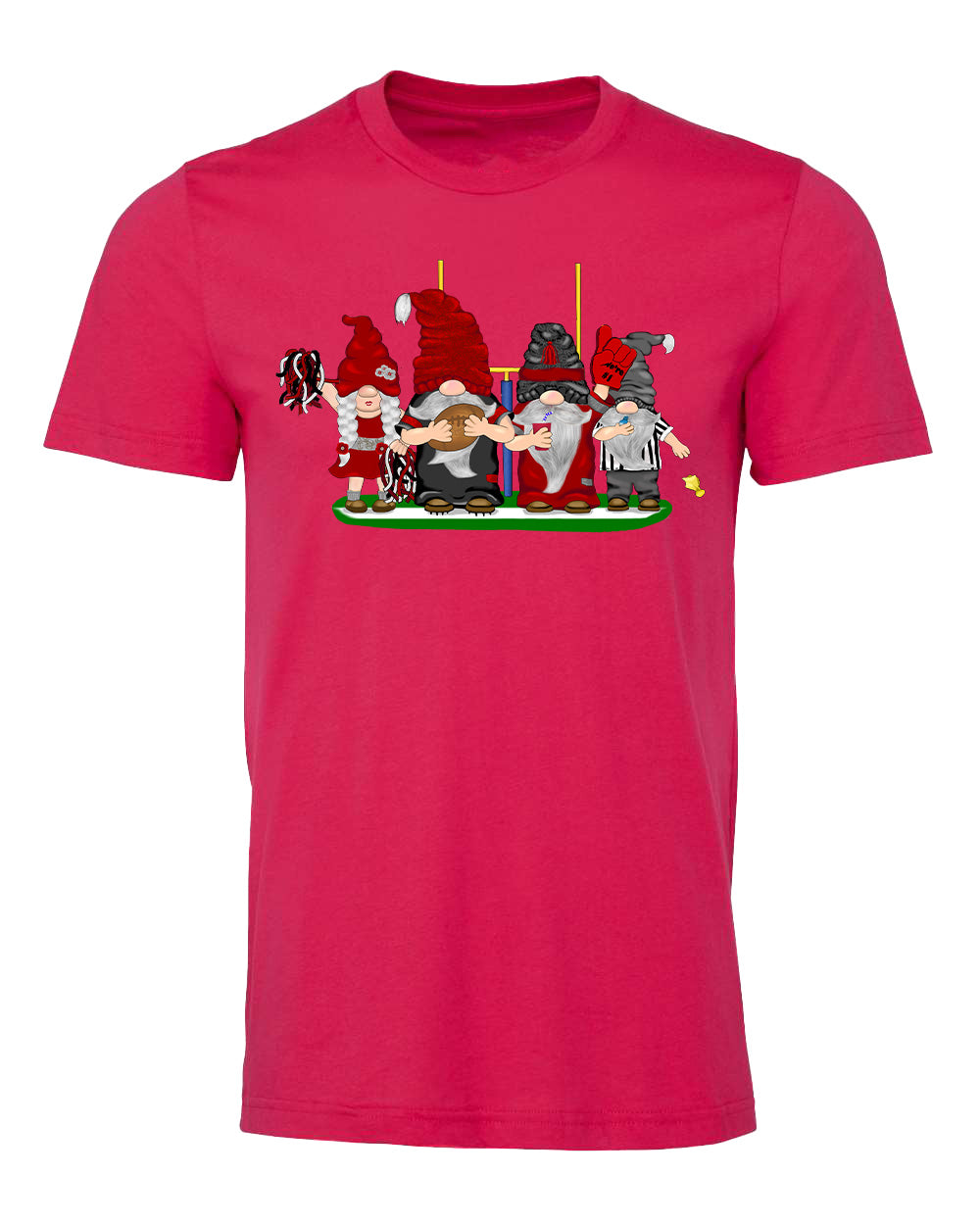 Red & Silver Football Gnomes on Men's T-shirt (similar to Atlanta)