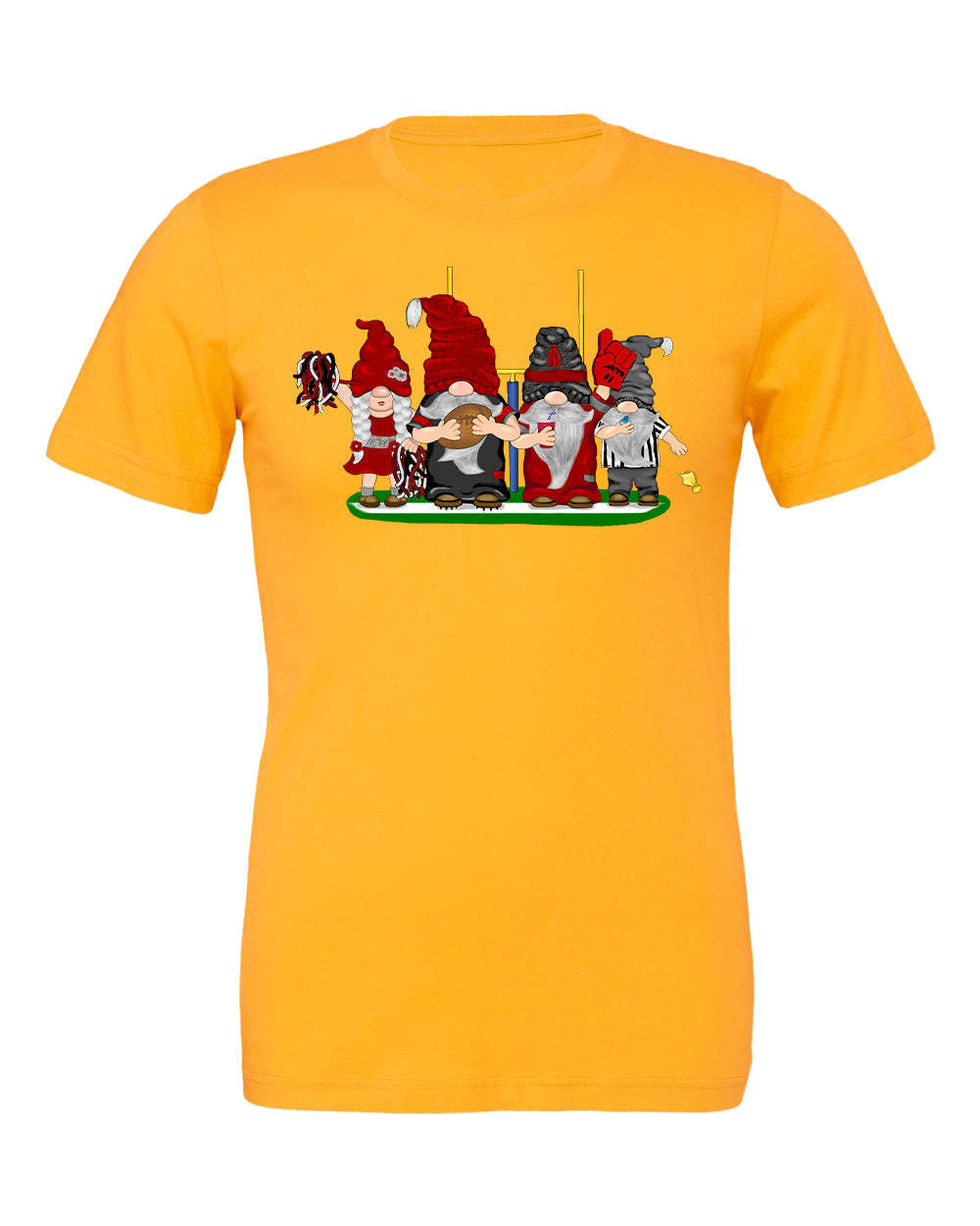 Red & Silver Football Gnomes on Men's T-shirt (similar to Atlanta)