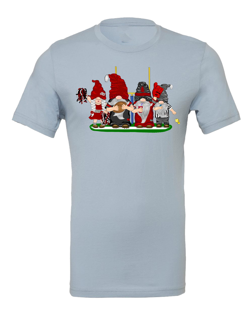 Red & Silver Football Gnomes on Men's T-shirt (similar to Atlanta)