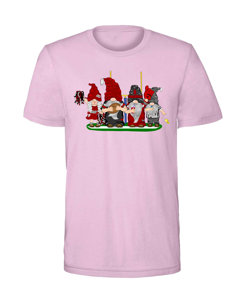 Red & Silver Football Gnomes on Men's T-shirt (similar to Atlanta)