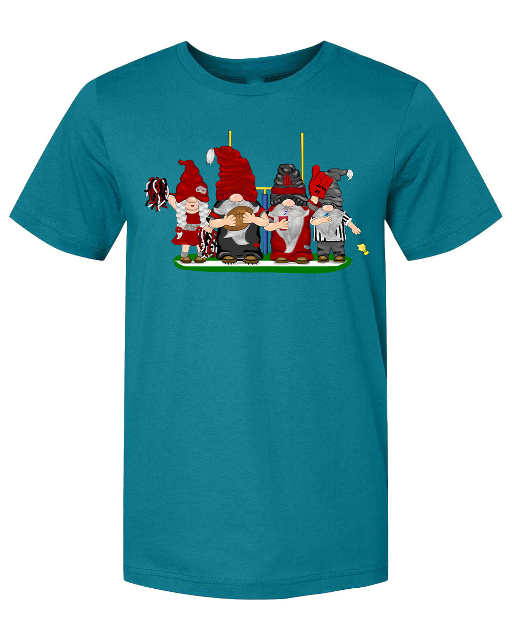 Red & Silver Football Gnomes on Men's T-shirt (similar to Atlanta)