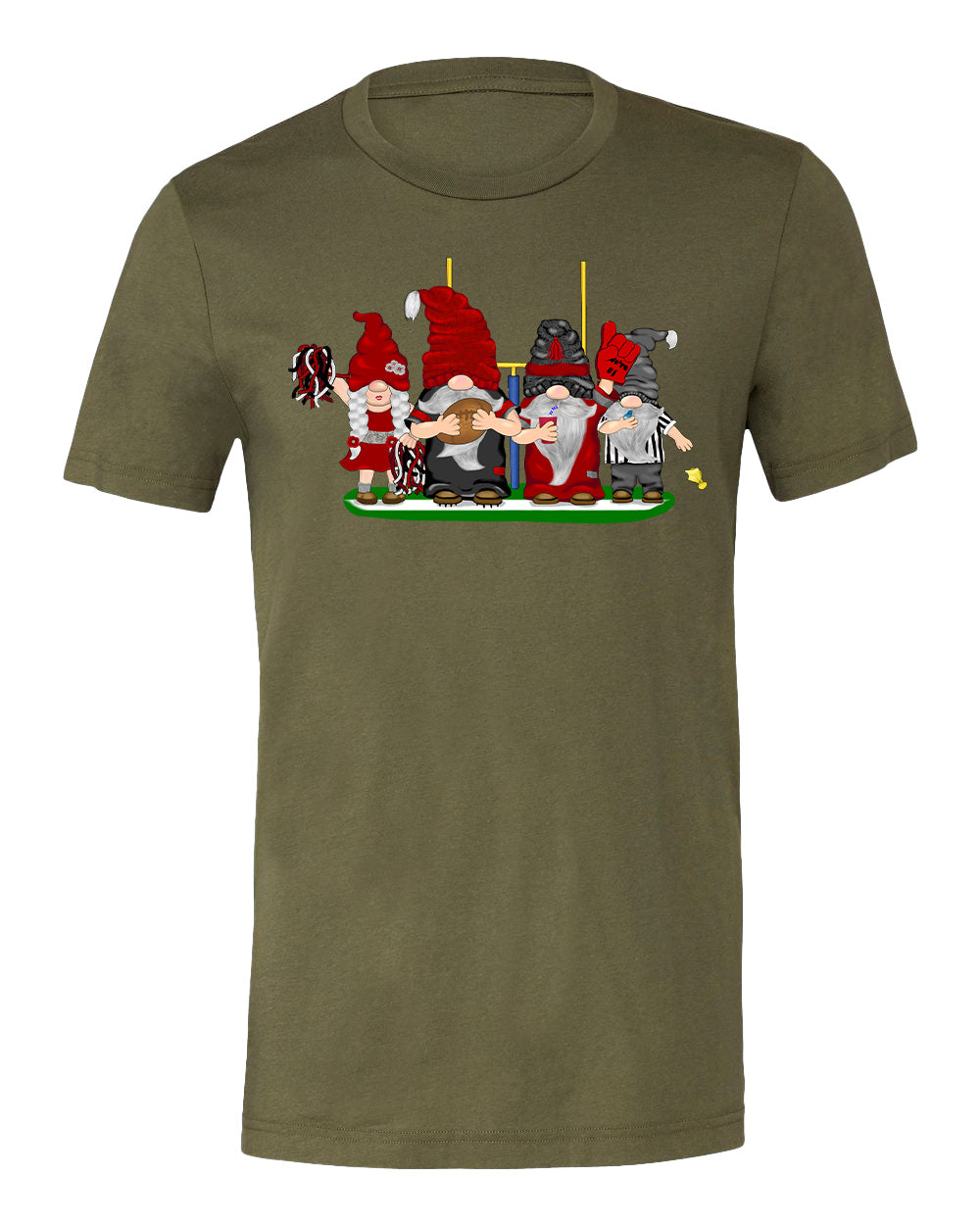 Red & Silver Football Gnomes on Men's T-shirt (similar to Atlanta)