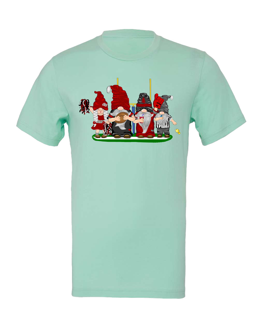 Red & Silver Football Gnomes on Men's T-shirt (similar to Atlanta)