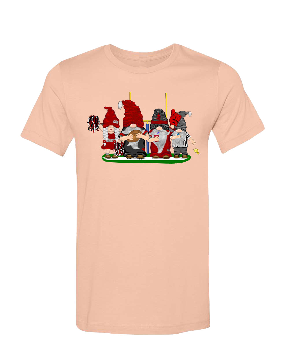 Red & Silver Football Gnomes on Men's T-shirt (similar to Atlanta)