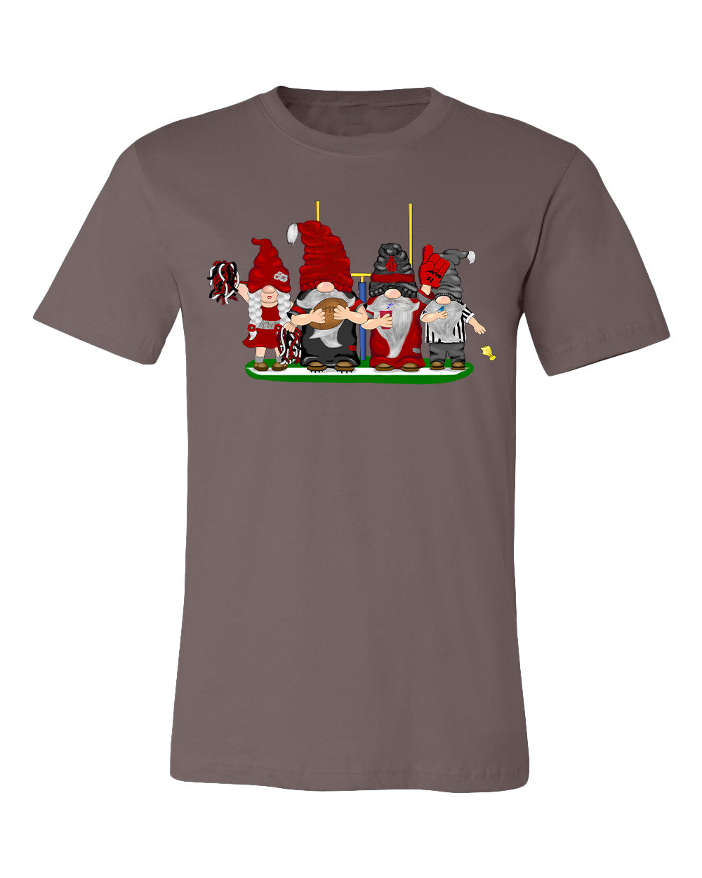 Red & Silver Football Gnomes on Men's T-shirt (similar to Atlanta)