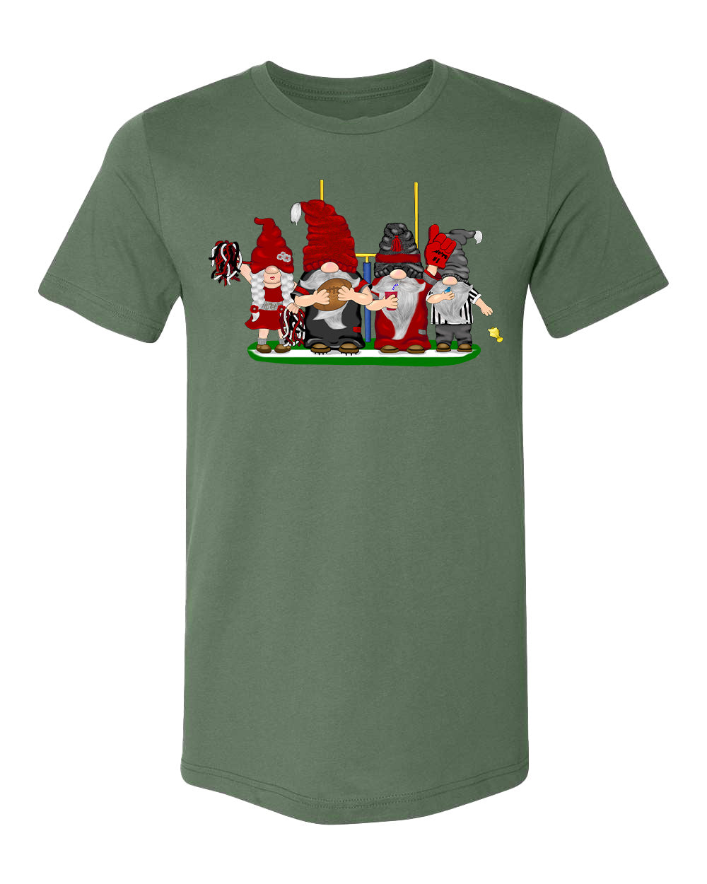 Red & Silver Football Gnomes on Men's T-shirt (similar to Atlanta)