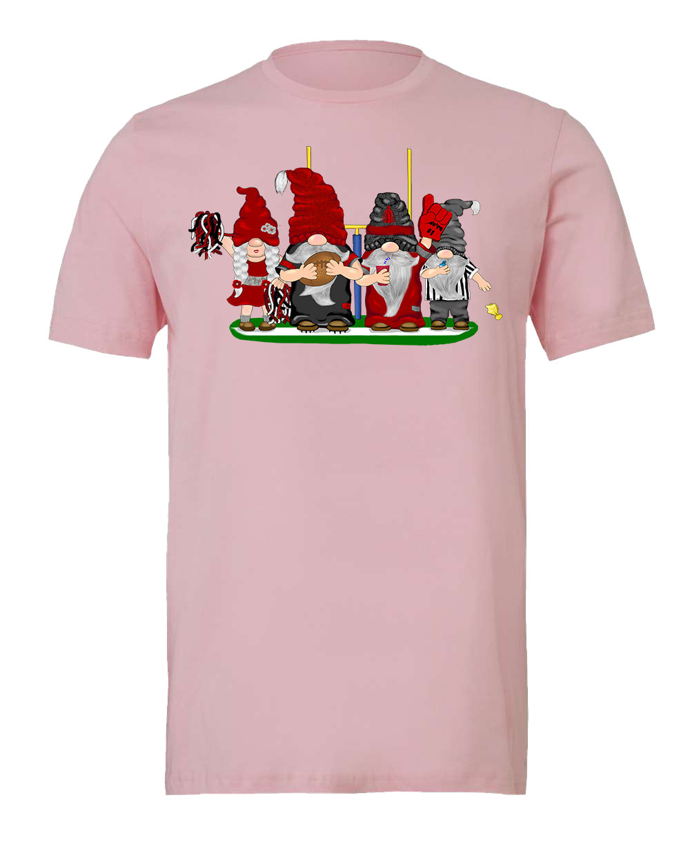 Red & Silver Football Gnomes on Men's T-shirt (similar to Atlanta)