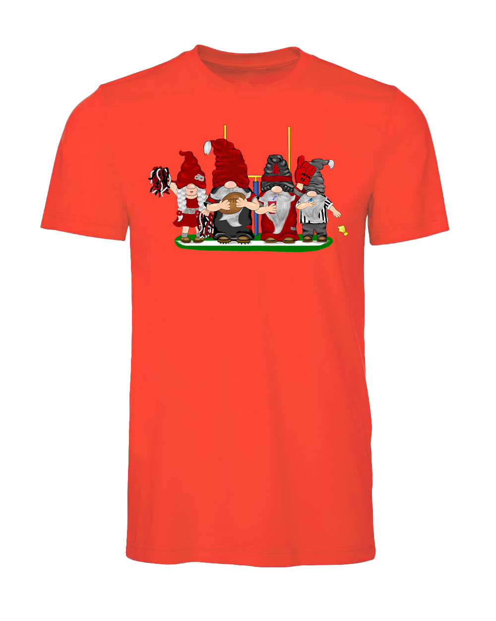 Red & Silver Football Gnomes on Men's T-shirt (similar to Atlanta)