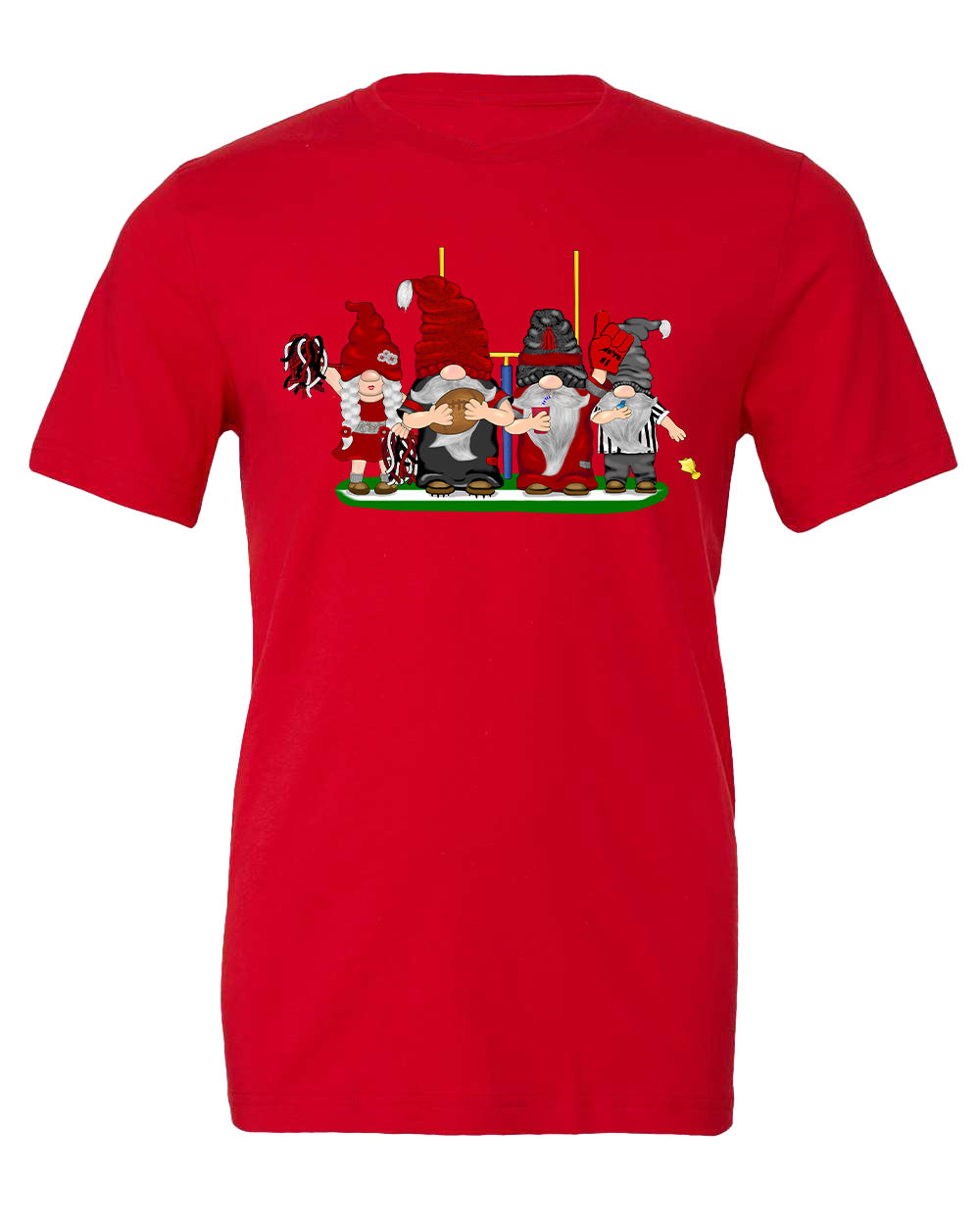 Red & Silver Football Gnomes on Men's T-shirt (similar to Atlanta)